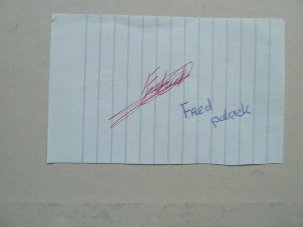 Handtekening   Fred.Patrick.  AZ, Ophalen of Verzenden, Zo goed als nieuw, AZ, Overige typen