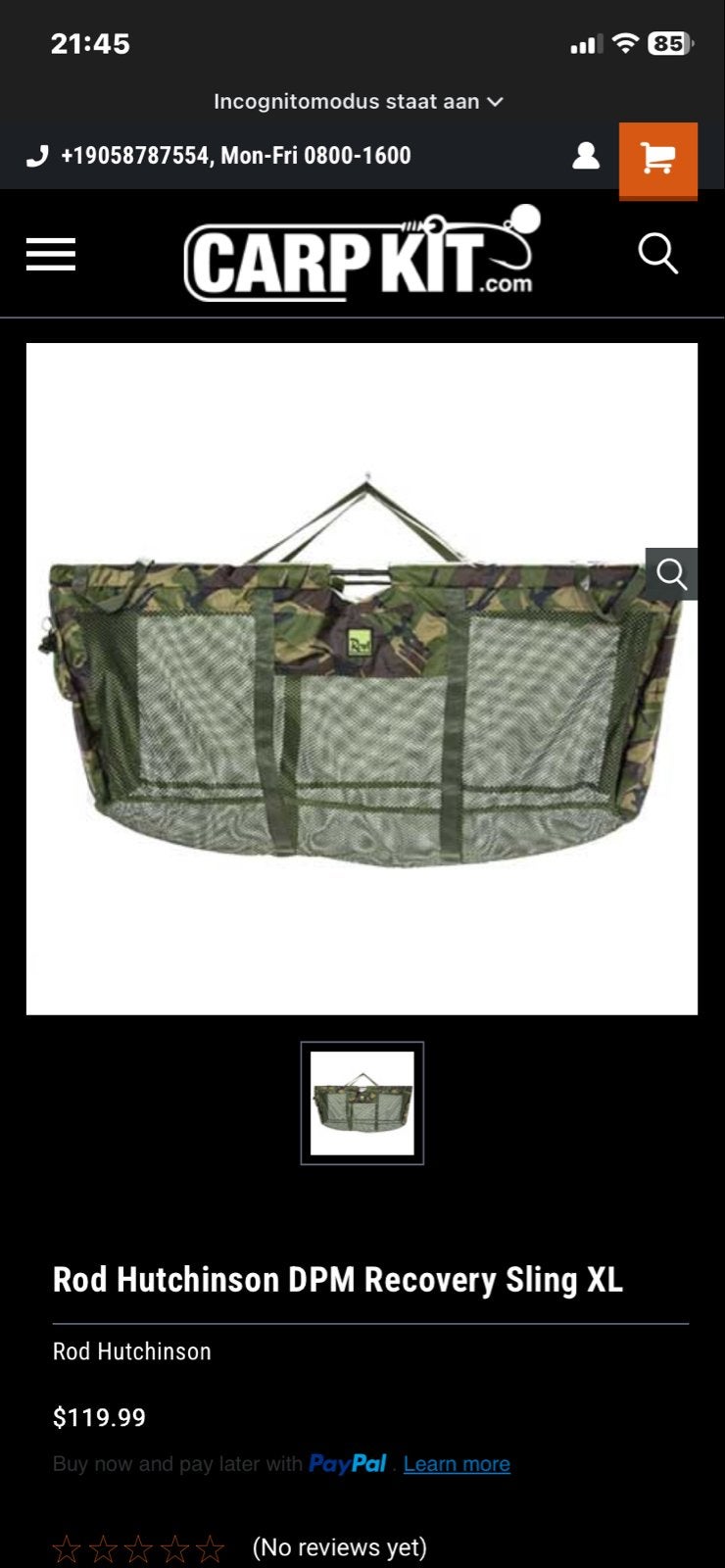 Rod Hutchinson DPM Recovery Sling XL (Weeg/Recovery Systeem), Ophalen of Verzenden, Nieuw, Overige typen