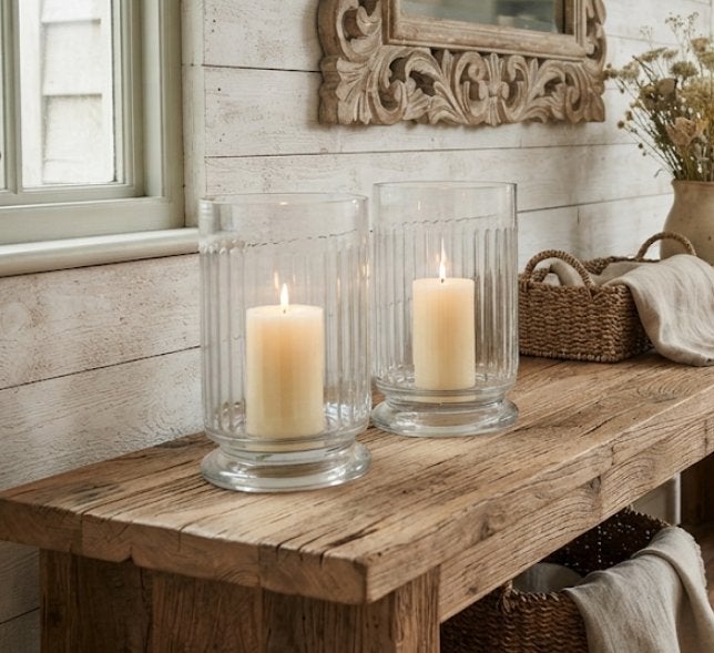 Rivièra Maison Lafayette Hurricane M Windlicht (set van 2), Windlicht, Ophalen of Verzenden, Glas, Nieuw