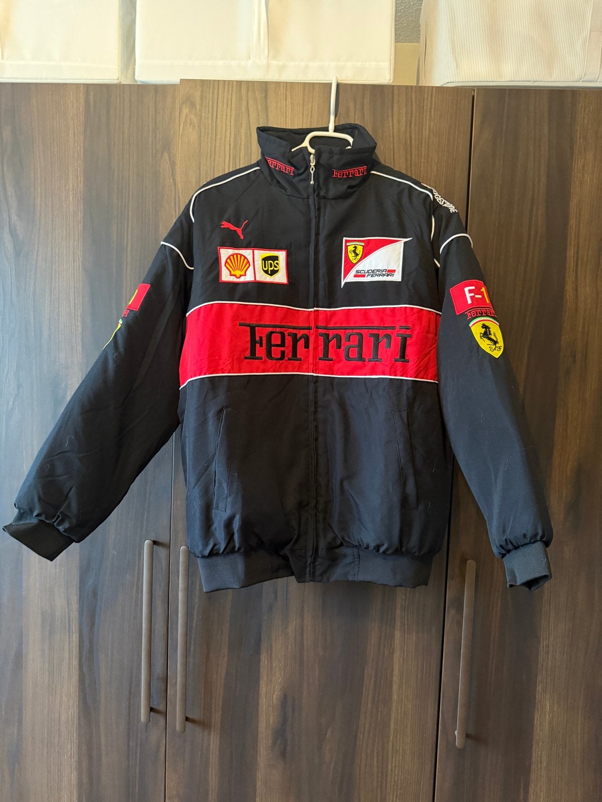 Ferrari geinspireerde Racing Jas Zwart Maat M, Ophalen of Verzenden, Zo goed als nieuw, Zwart