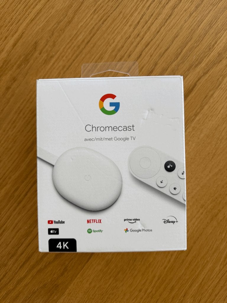 Google Chromecast (4K) + Officiële Ethernet-adapter, Verzenden, Gebruikt, HDMI, Zonder harde schijf