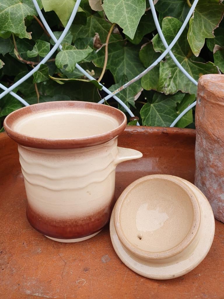 Prachtige Antieke Douwe Egberts Aardewerk Cafetière compleet, Antiek en Kunst, Ophalen of Verzenden