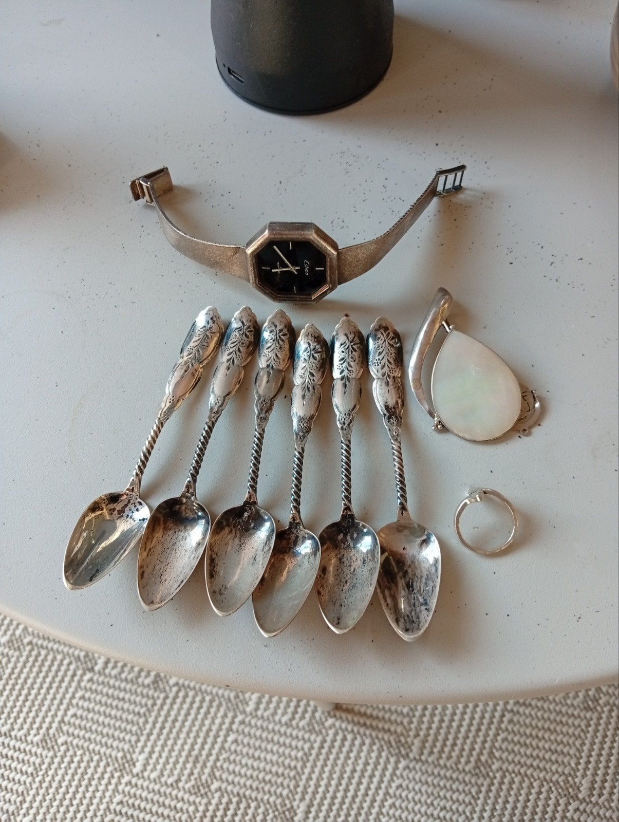 Zilveren bestek, horloge en sieraden set, Ophalen of Verzenden