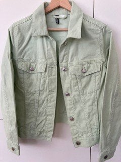 Groene spijkerjas, jas van Divided H&M mt. 158, Meisje, H&M, Ophalen of Verzenden, Zo goed als nieuw