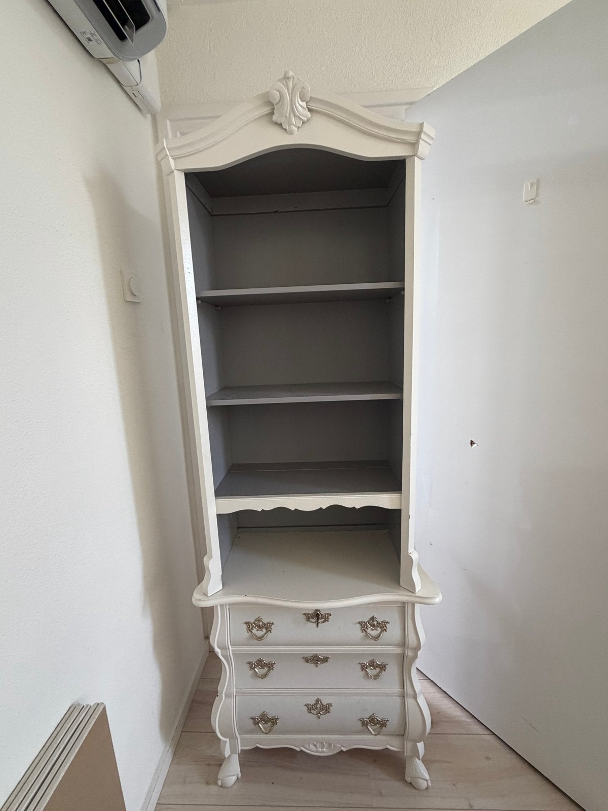 Brocante buikkast met opzetkast en kuif, Ophalen
