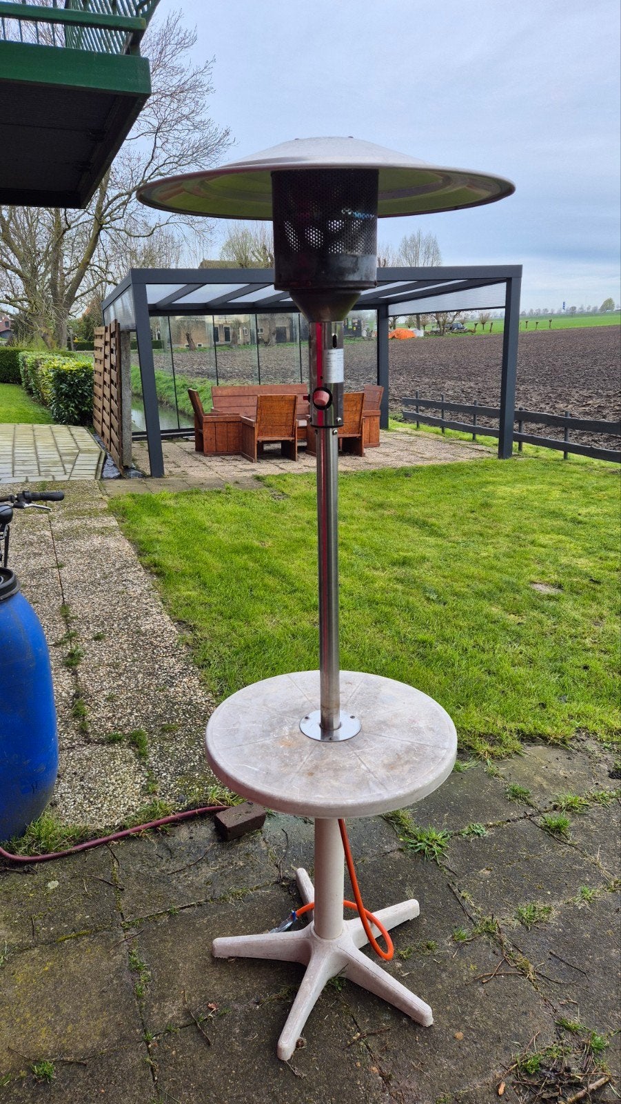 Enders terrasverwarmer (14 kW) op gas op een tafel, Tuin en Terras, Terrasverwarmers, Ophalen, Gebruikt, Gas, Vloer