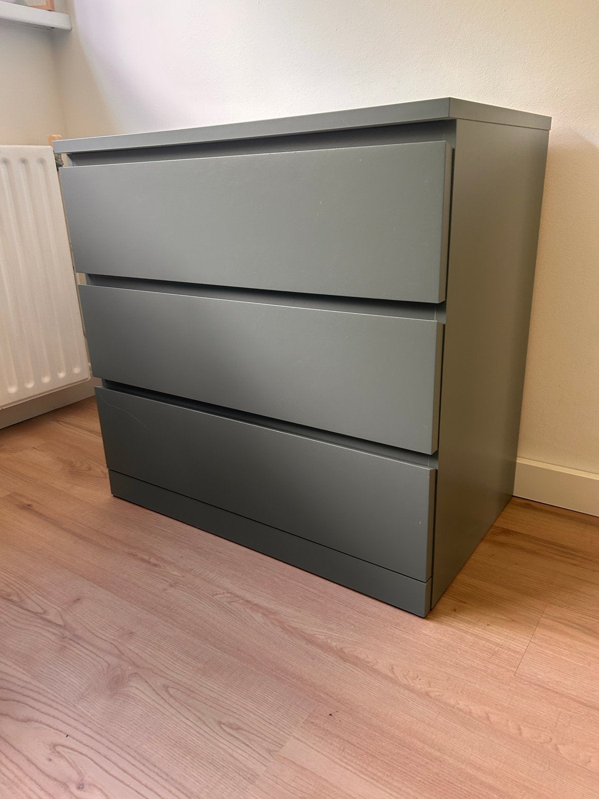 IKEA MALM ladekast met 3 lades - Groen, Ophalen, Gebruikt, 3 of 4 laden, 25 tot 50 cm