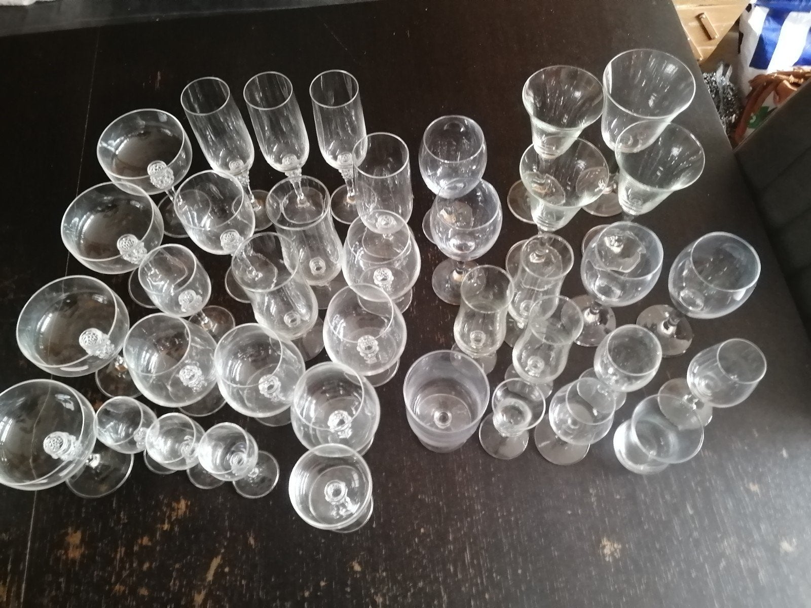 Kristallen glasservies 38 delig, Ophalen, Glas of Glazen, Overige stijlen, Glas
