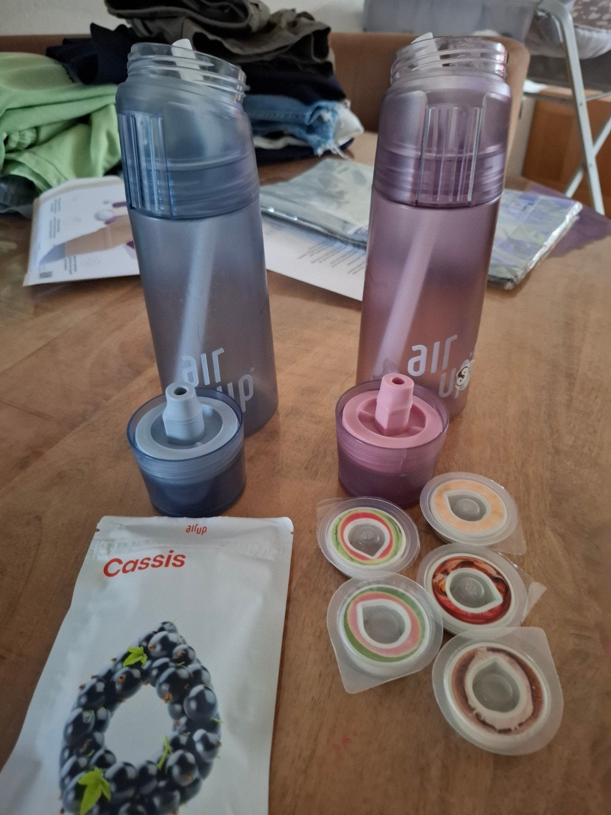Air Up flessen met pods en Cassis smaakzakje, Ophalen of Verzenden, Gebruikt