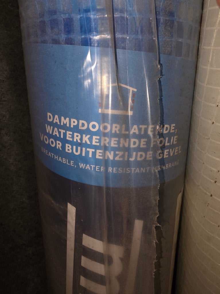 dampdoorlatende folie, Ophalen, Nieuw, 15 m² of meer, Folie