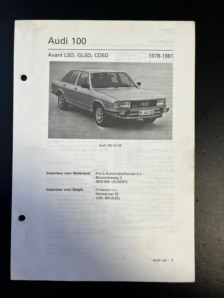 Vraagbaak Audi 100 Diesel (1978-1981), Ophalen of Verzenden, Gelezen, Audi