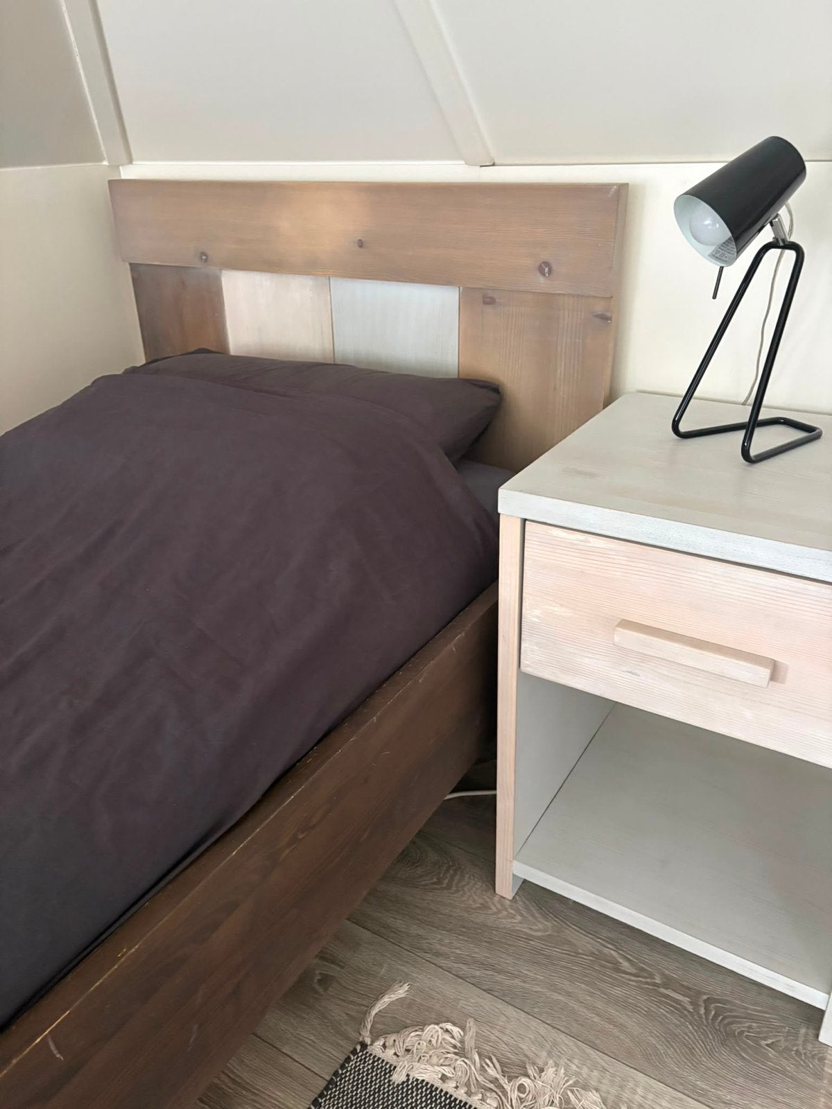 Bopita Tienerbed met nachtkastje- steigerhout (stijl), Ophalen, Gebruikt, 90 cm, Eenpersoons