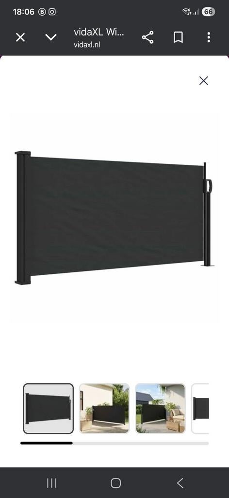 VidaXL Zijscherm - Windscherm - Terrasscherm - Antraciet, Tuin en Terras, Ophalen, Overige typen, Nieuw, 150 tot 300 cm