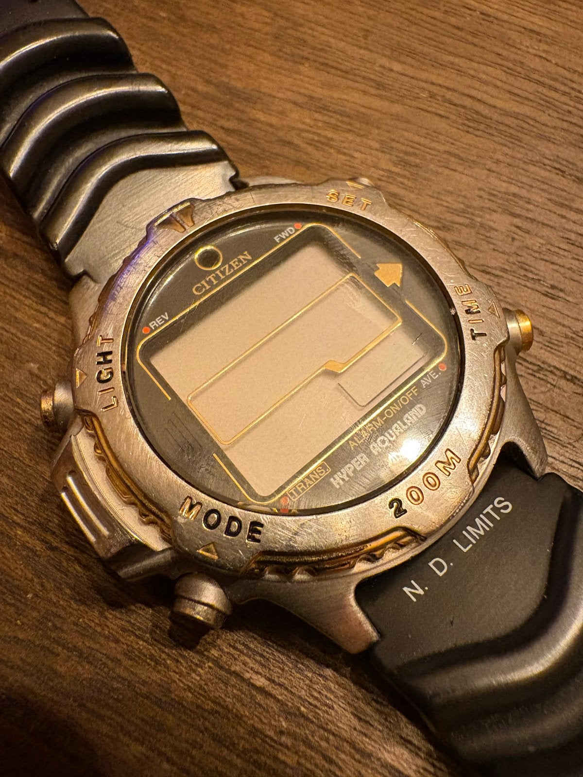 Citizen Hyper Aqualand Duikhorloge - Vintage Digitaal, Gebruikt, Staal, Kunststof, Ophalen of Verzenden