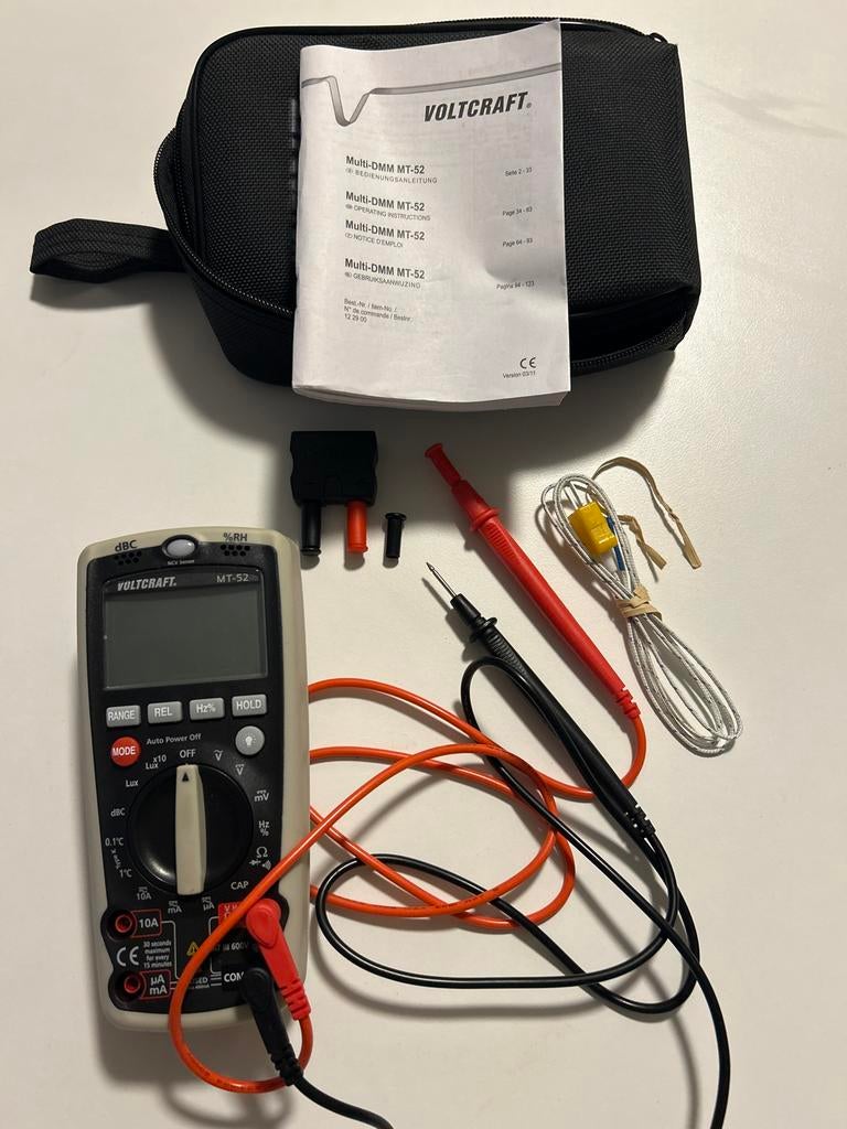 VOLTCRAFT Multi DMM MT-52 multimeter met toebehoren, Ophalen of Verzenden, Zo goed als nieuw