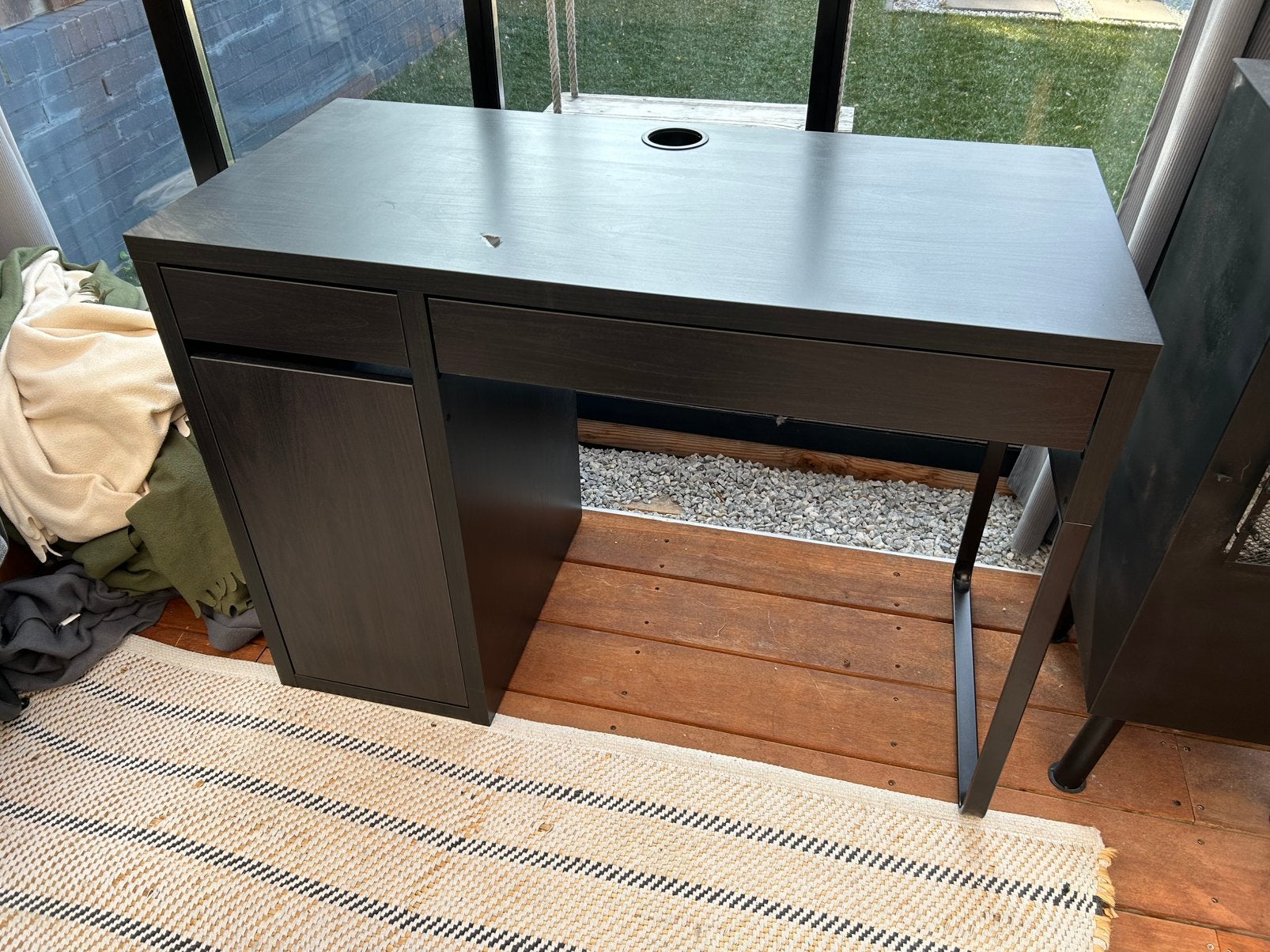 Ikea bureau Micke zwart, Huis en Inrichting, Ophalen, Zwart, Gebruikt, Hout