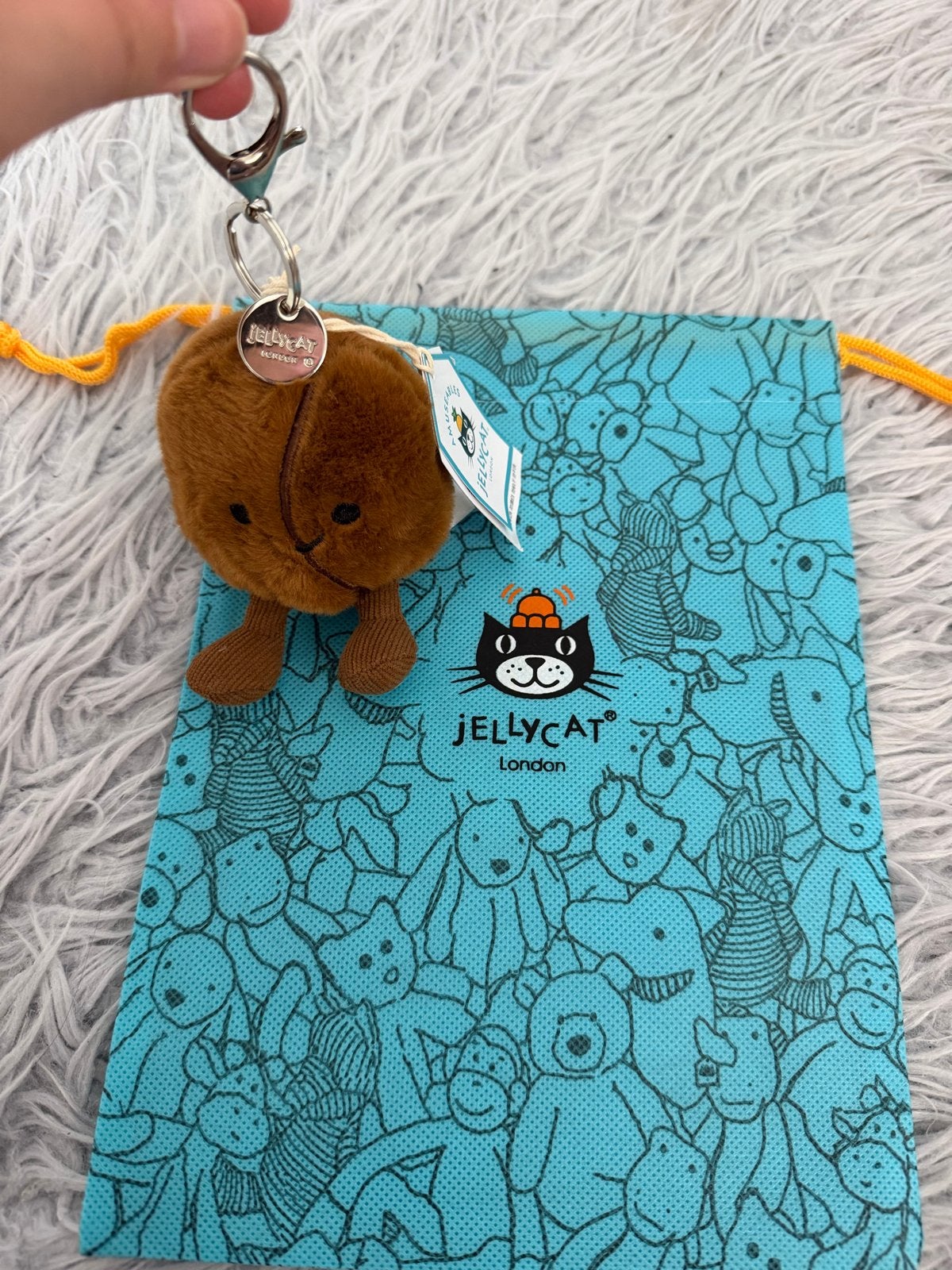 Jellycat Coffee bean incl.bag, Jellycat, Overige karakters, Overige typen, Nieuw