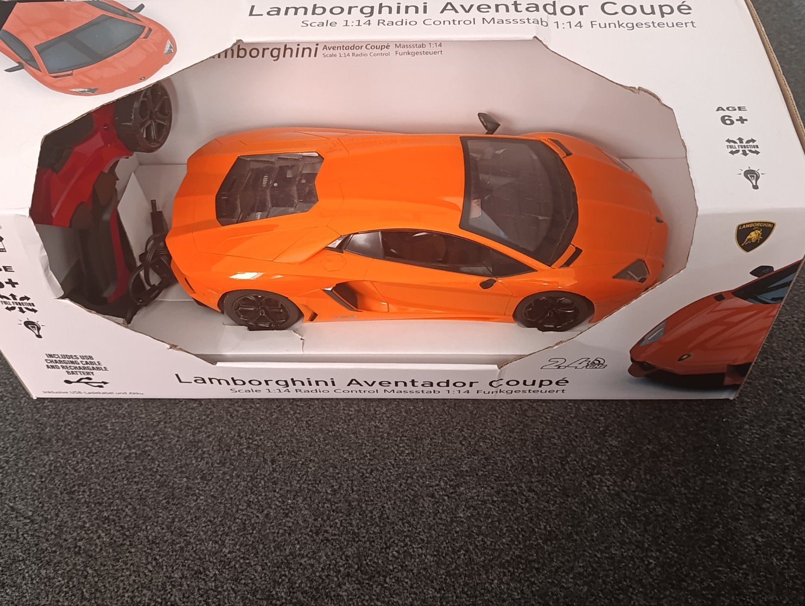 Lamborghini Aventador Coupé RC Auto 1:14, Elektro, Schaal 1:14, Ophalen of Verzenden, Zo goed als nieuw