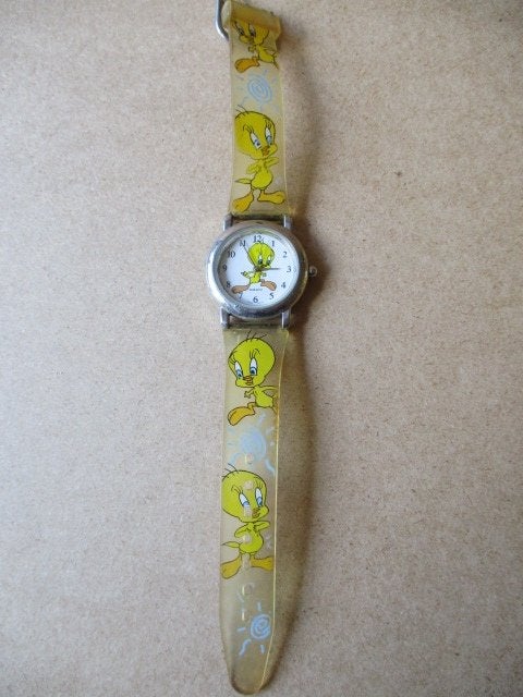adv10487 tweety horloge, Verzamelen, Stripfiguren, Ophalen, Looney Tunes, Gebruikt, Overige typen