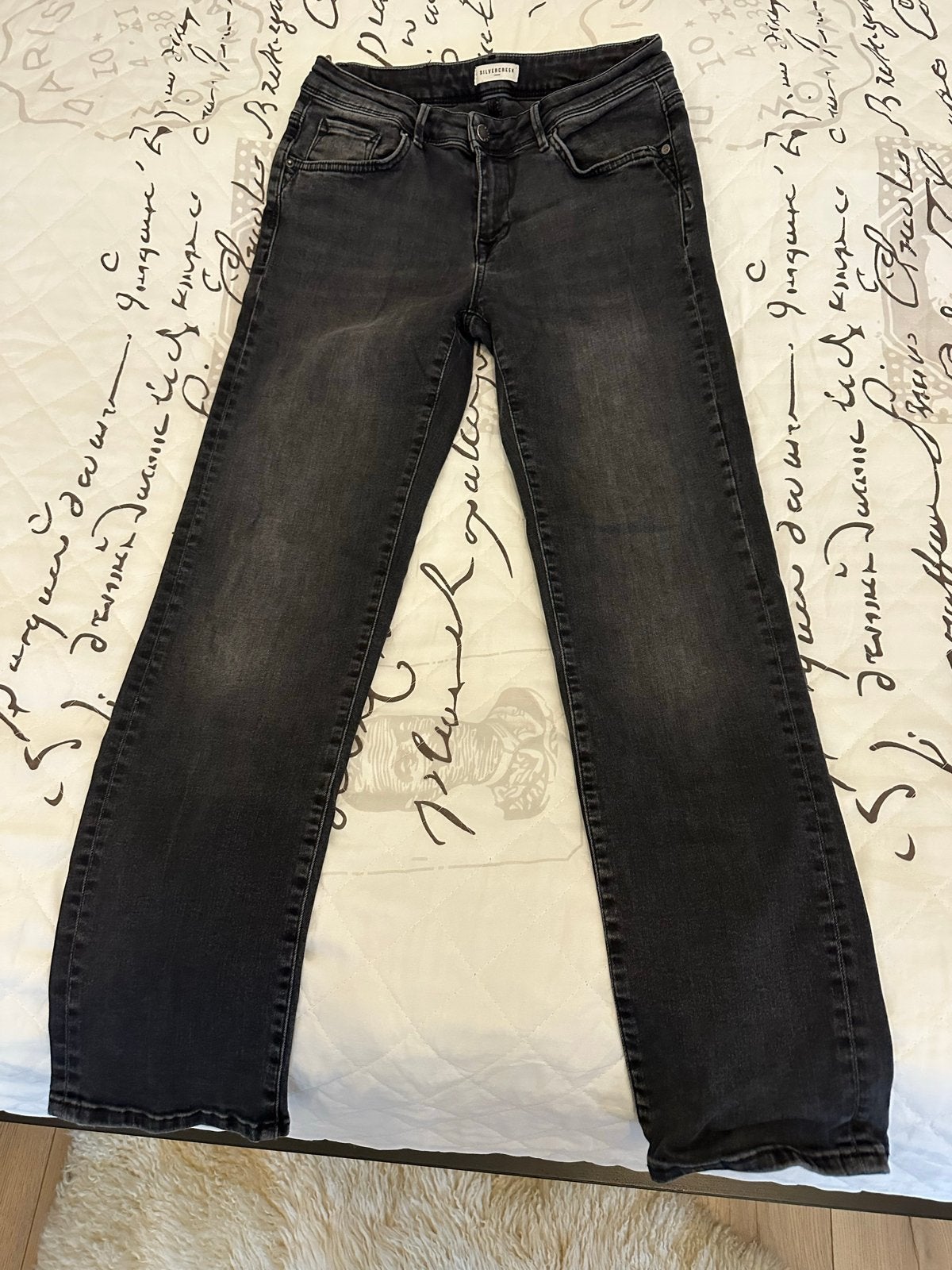Silvercreek Luna High Waist Straight Jeans W28 L30 Zwart, Ophalen of Verzenden, Zo goed als nieuw, Zwart, W28 - W29 (confectie 36)