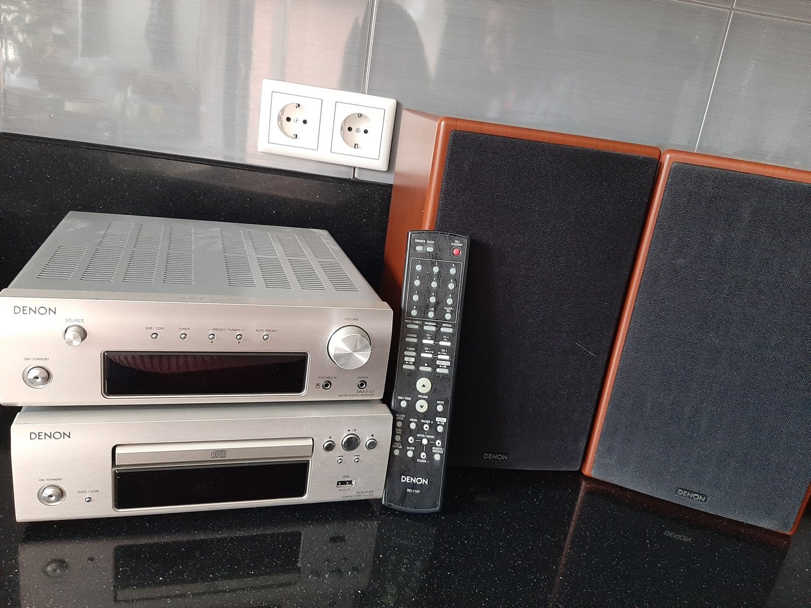 Denon D-F107 HiFi Set (Stereo Receiver, CD-speler, Speakers), Ophalen of Verzenden, Gebruikt, Cd-speler, Denon