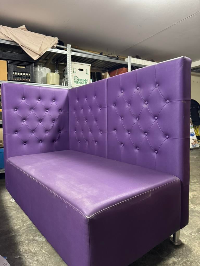 Paarse horica banken/lounge banken 4 stuks, Huis en Inrichting, Ophalen, Kunststof, Gebruikt, Lounge bank