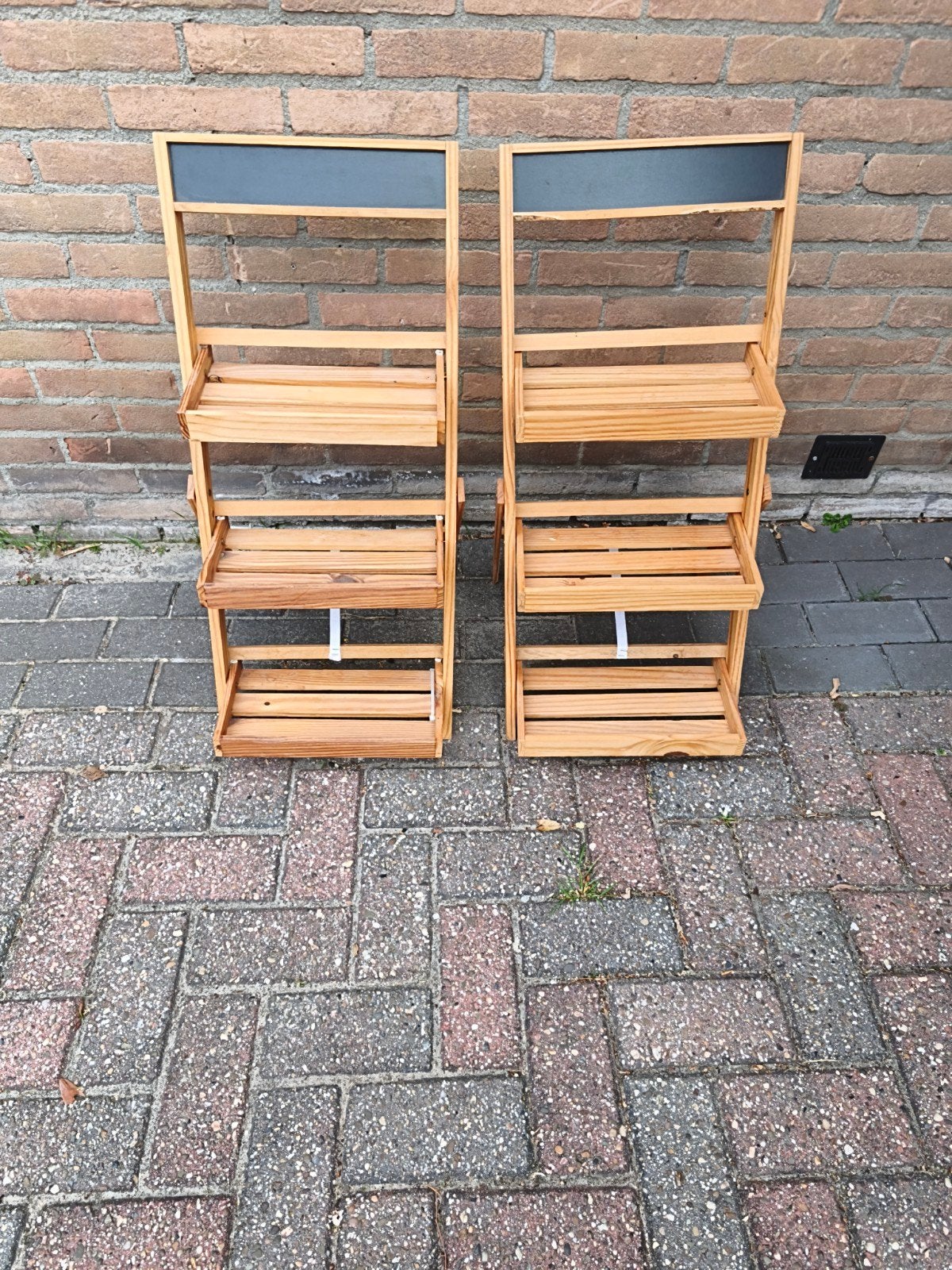35 x 72 x 45 cm Houten etagère / plantenrek (2 stuks), Ophalen, Gebruikt