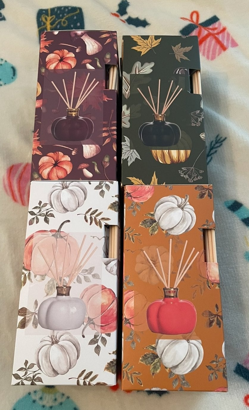Pompoen Geurdiffusers - Diverse Herfstgeuren (4 stuks), Meerkleurig, Overige stijlen, Nieuw, Ophalen of Verzenden