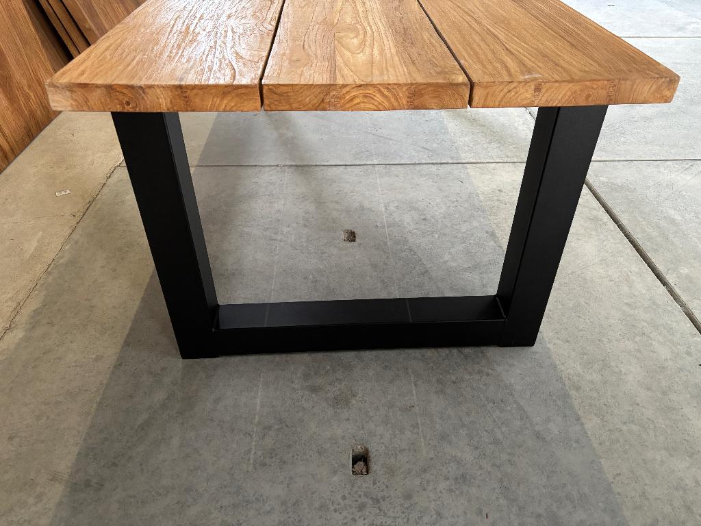 Tuintafel Oud teak | industrieel Matrix of U-poot 260cm, Ophalen, Nieuw, Rechthoekig, Teakhout