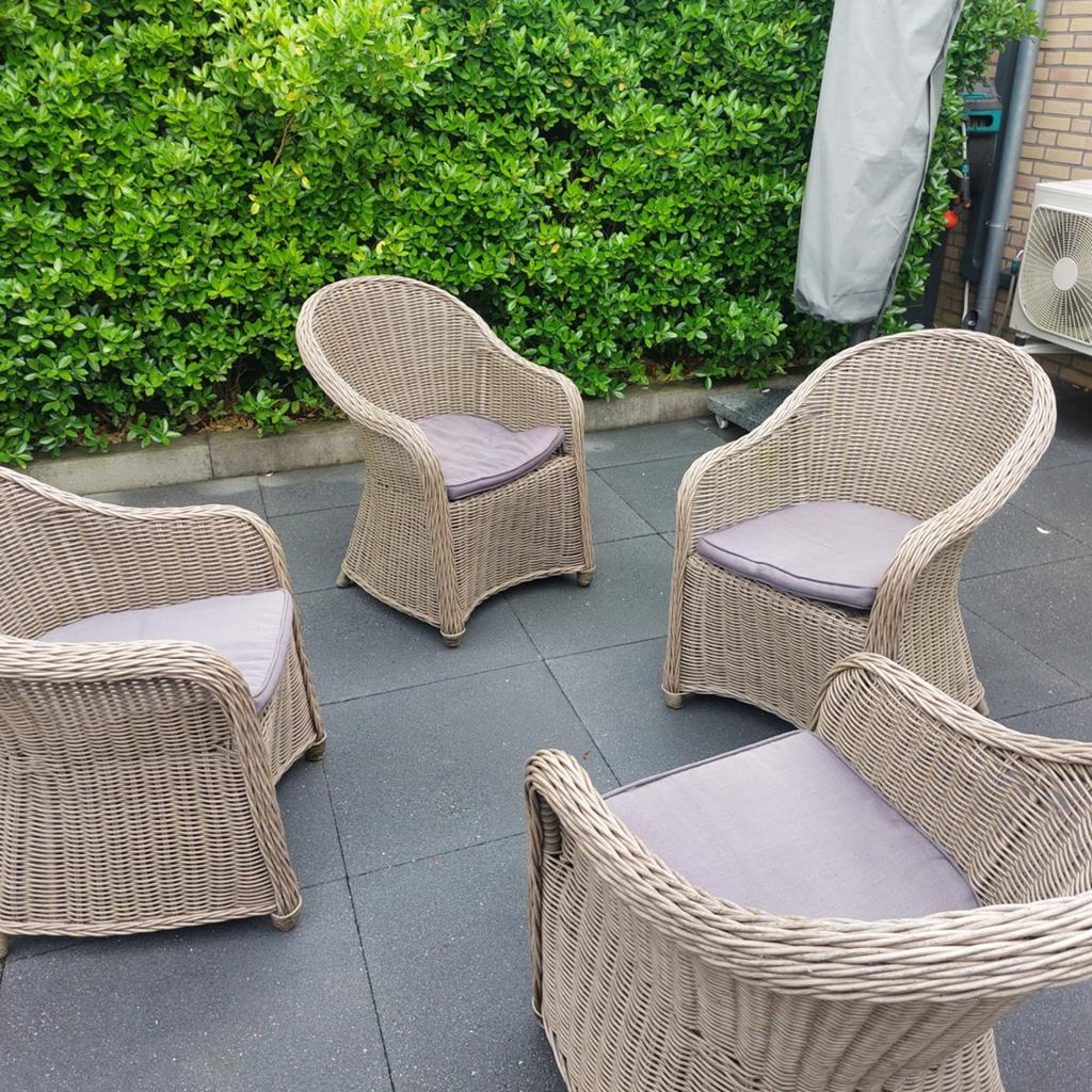 4 mooie tuinstoelen, Tuin en Terras, Tuinstoelen, Ophalen, Rotan