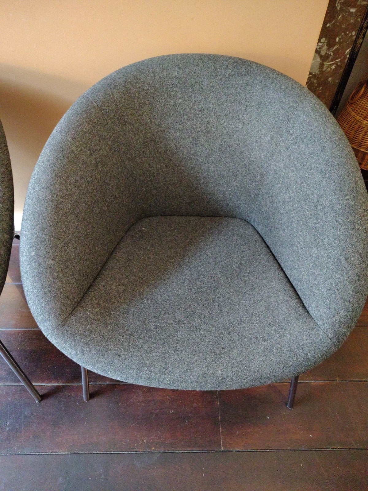 2 grijze design fauteuils Walter Knoll 369, Gebruikt, Minder dan 75 cm, Ophalen of Verzenden, Stof