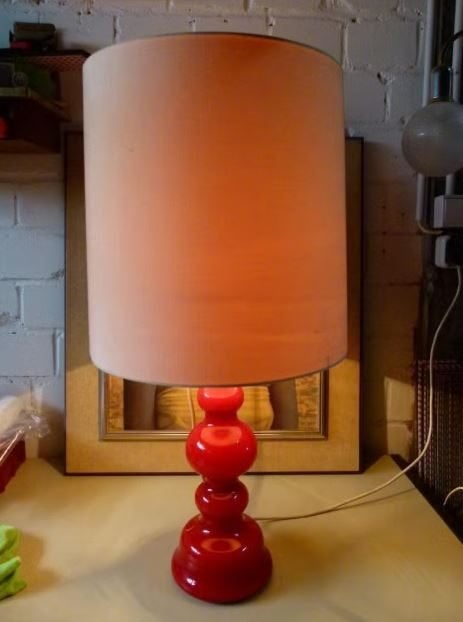 vintage Holmegaard bubble tafellamp glas mid-century, Ophalen, Vintage, 80 cm, E27 (groot)