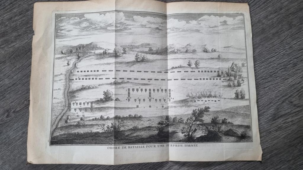 Antieke Franse Gravures van Veldslagen (18e Eeuw), Ophalen of Verzenden, 17e en 18e eeuw, Gelezen, Onbekend