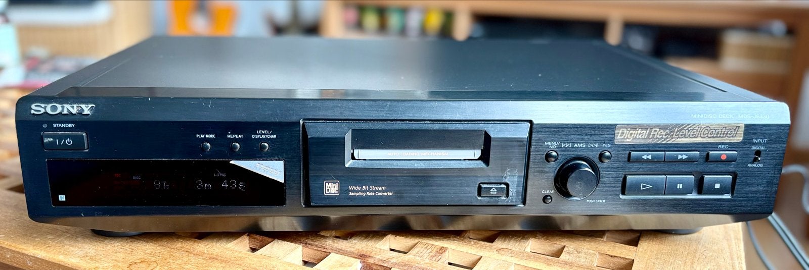 Sony MDS-JE330 Minidisc Recorder/Speler + 120V trafo & 3 MD, Ophalen of Verzenden, Minidisc-recorder