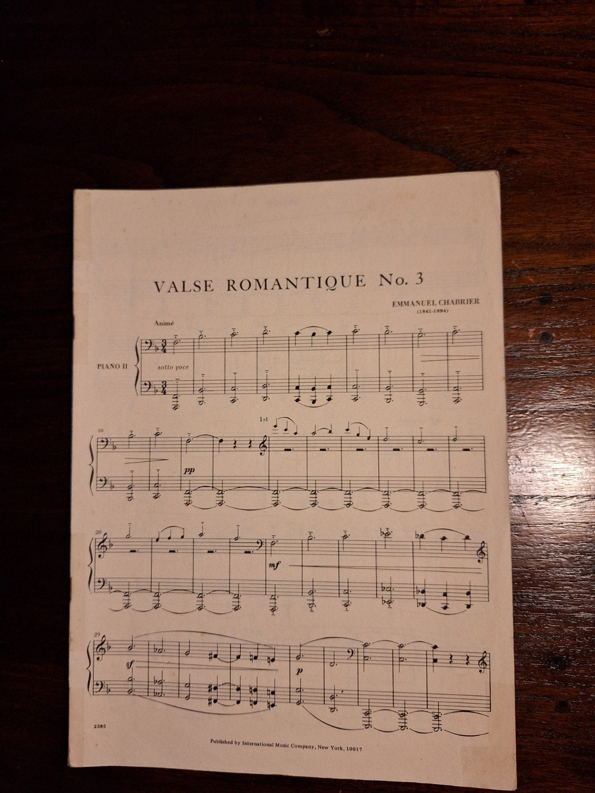E.Chabrier Valse no 3., Gebruikt, Klassiek, Ophalen of Verzenden, Artiest of Componist