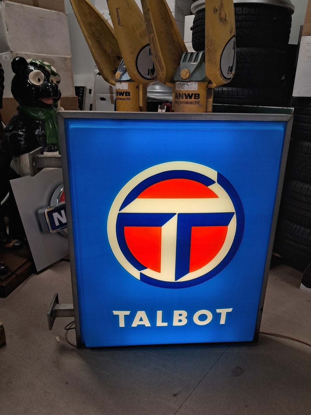 Mooie oude Talbot dealer lichtbak dubbelzijdig 101cm/80cm, Ophalen, Eu, Gebruikt, Eu