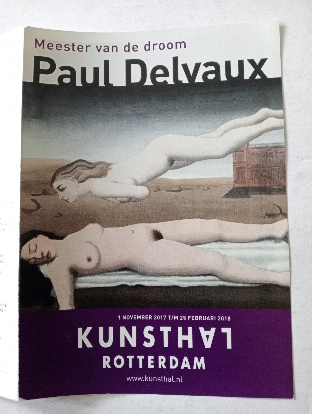 Paul Delvaux brochure Kunsthal Rotterdam Naakt erotiek, Ophalen of Verzenden