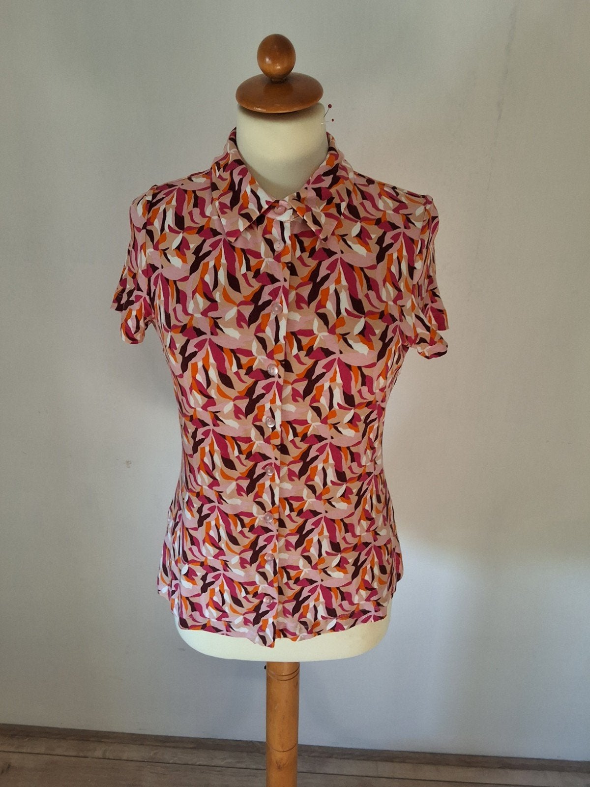 prachtig shirt van Surkana maat M roze, rood, paars, wit,etc, Maat 38/40 (M), Oranje, Ophalen of Verzenden, Zo goed als nieuw
