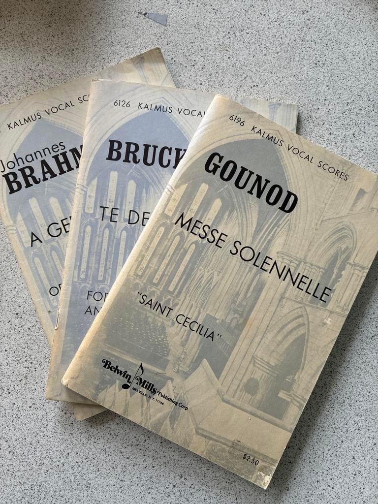 Klassieke Vocal Scores: Brahms, Bruch, Gounod (3 stuks), Gebruikt, Klassiek, Ophalen of Verzenden, Koor