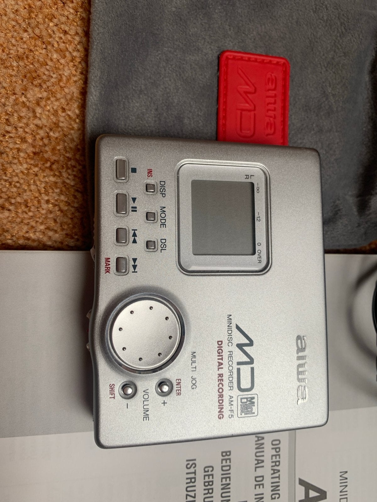 Aiwa AM-F5 Minidisc Recorder met accessoires, Audio, Tv en Foto, Ophalen of Verzenden, Minidisc-speler