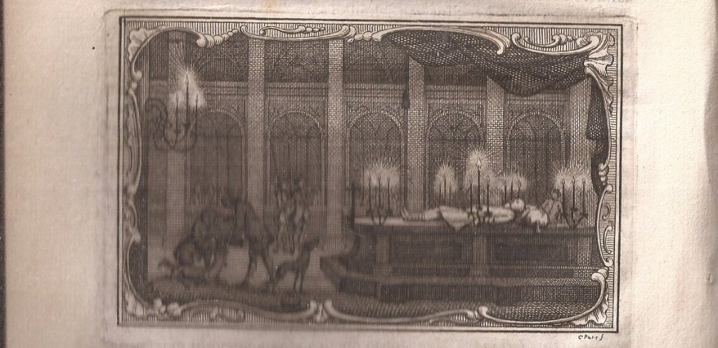 Alkmaar het Choor van de Groote Kerk met doodsbed Floris V, Antiek en Kunst, Gesigneerd, 6 cm, Ophalen of Verzenden, Gravure
