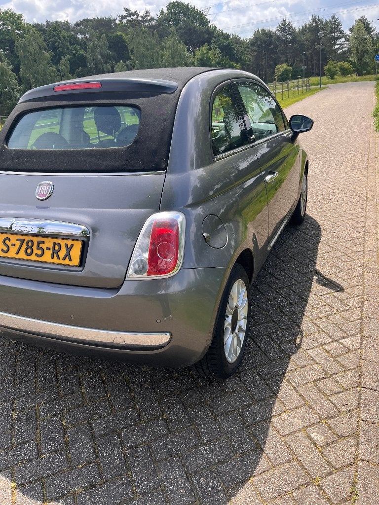 Fiat 500 1.2 C 2010 Grijs, Voorwielaandrijving, 4 cilinders, Cabriolet, Leder en Stof