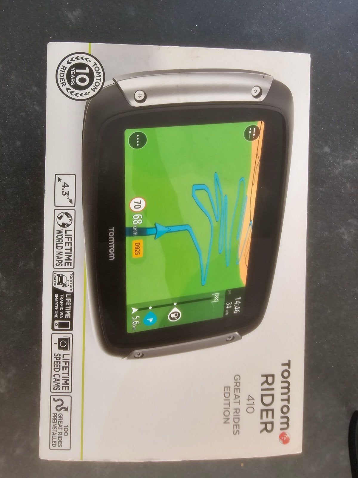 TomTom Rider 410 Great Rides Edition - Motor GPS, Ophalen, Zo goed als nieuw