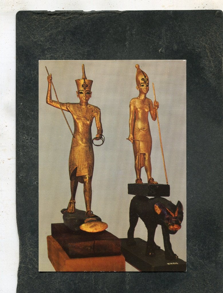 Ansicht Egypte 49 - Golden statuettes of the King with the, Verzenden, 1980 tot heden, Ongelopen, Overige thema's