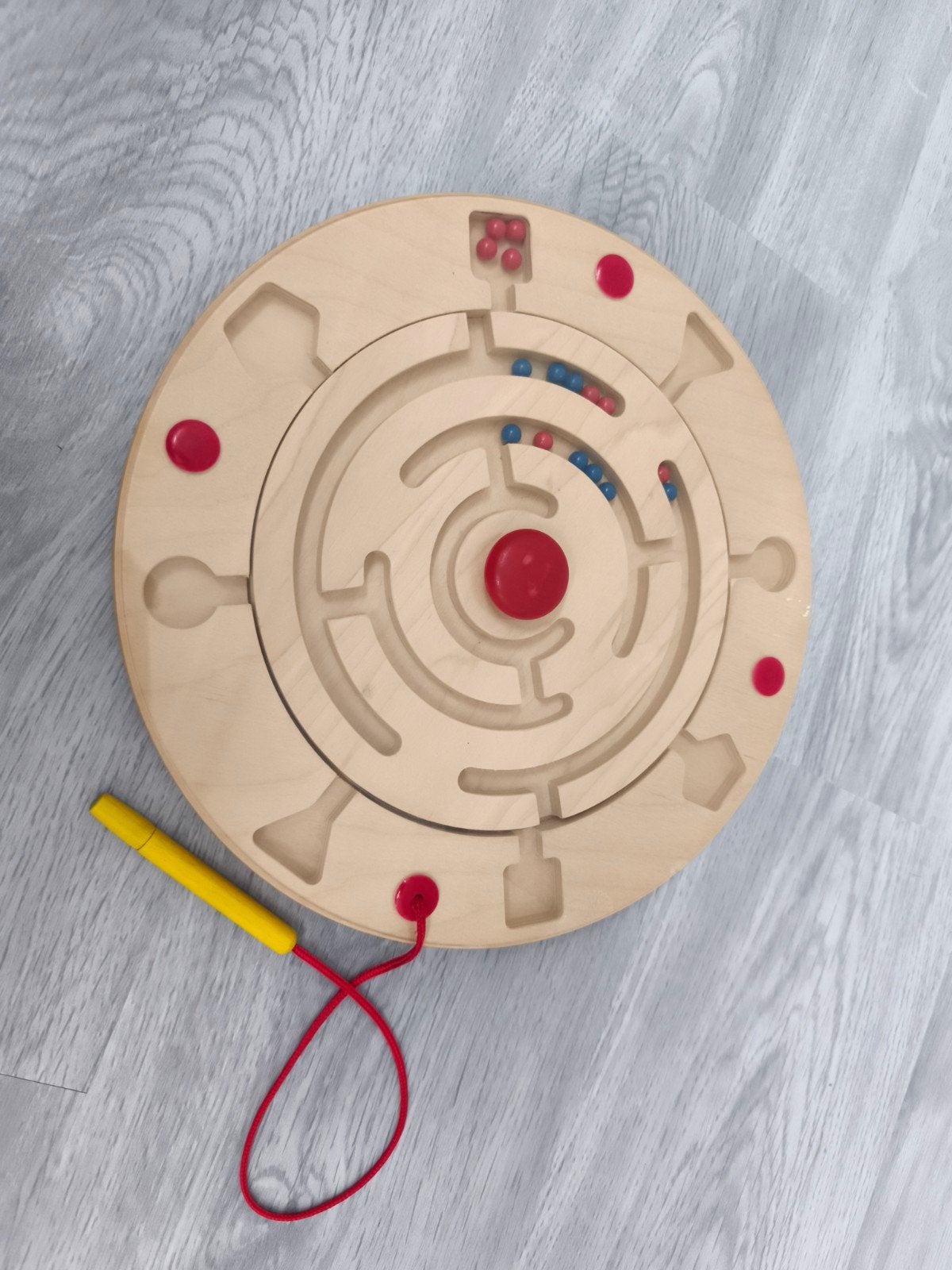 Houten doolhofspel met magnetische pen, Kinderen en Baby's, Ophalen, Zo goed als nieuw