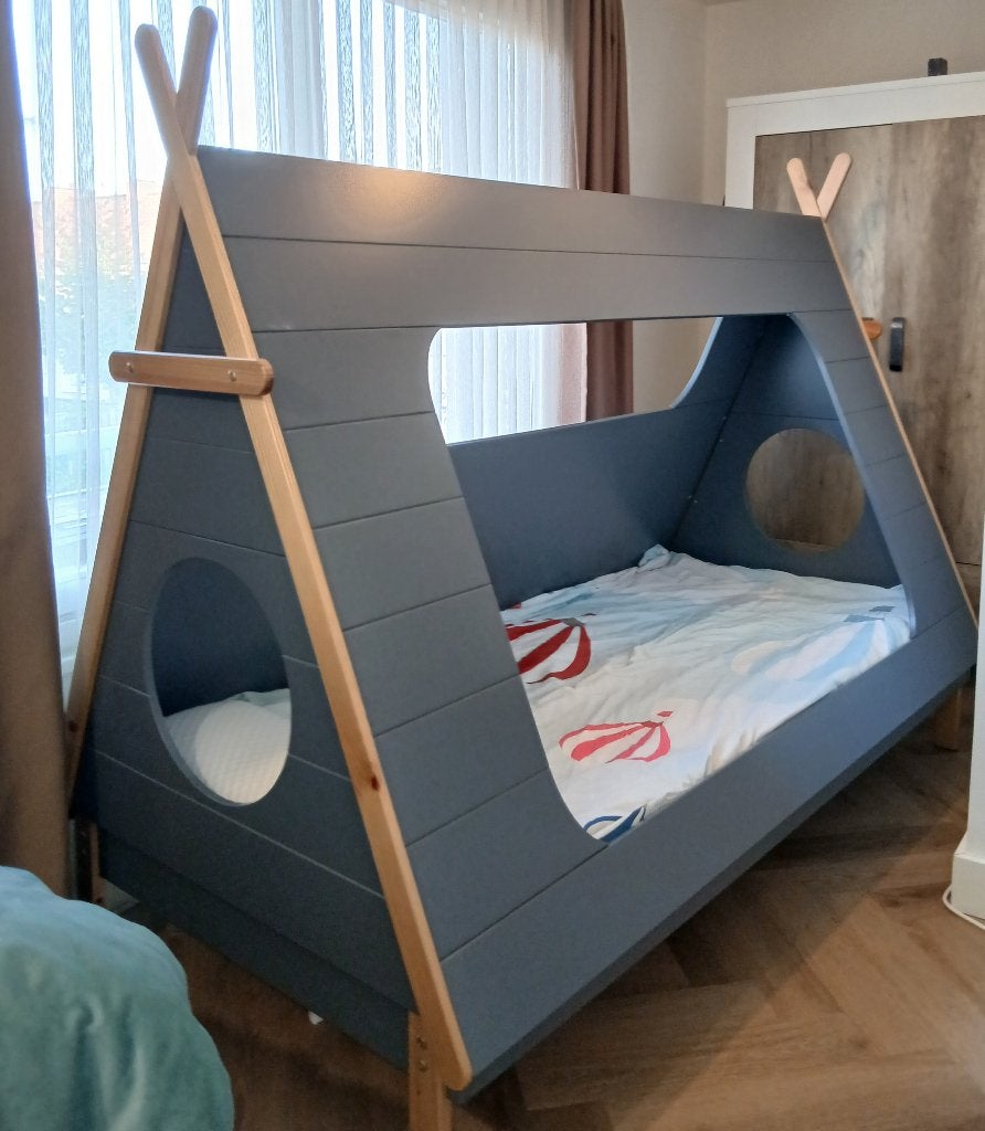 Kinderbed (kinderbedtent Mobilia), Kinderen en Baby's, Kinderkamer | Bedden, Ophalen, Lattenbodem, 180 cm of meer, 100 cm of meer