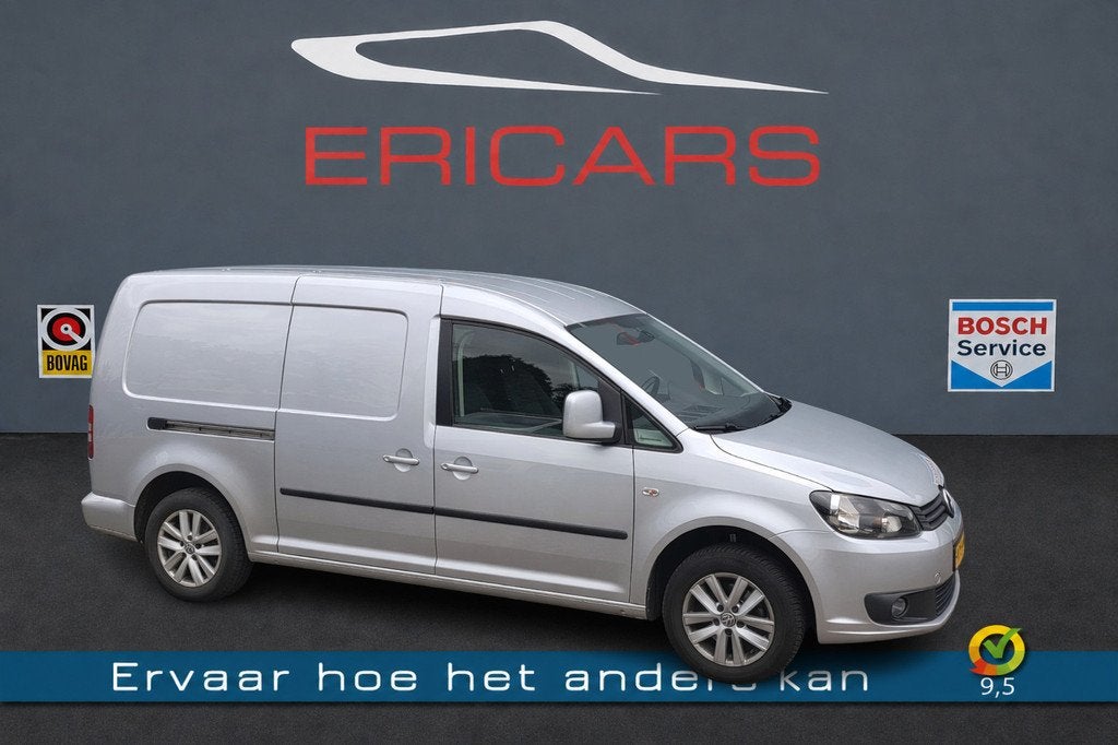 Volkswagen Caddy 1.6 TDI Maxi Automaat DSG NAVI TEL CC PDC, Euro 5, Stof, Gebruikt, Zwart