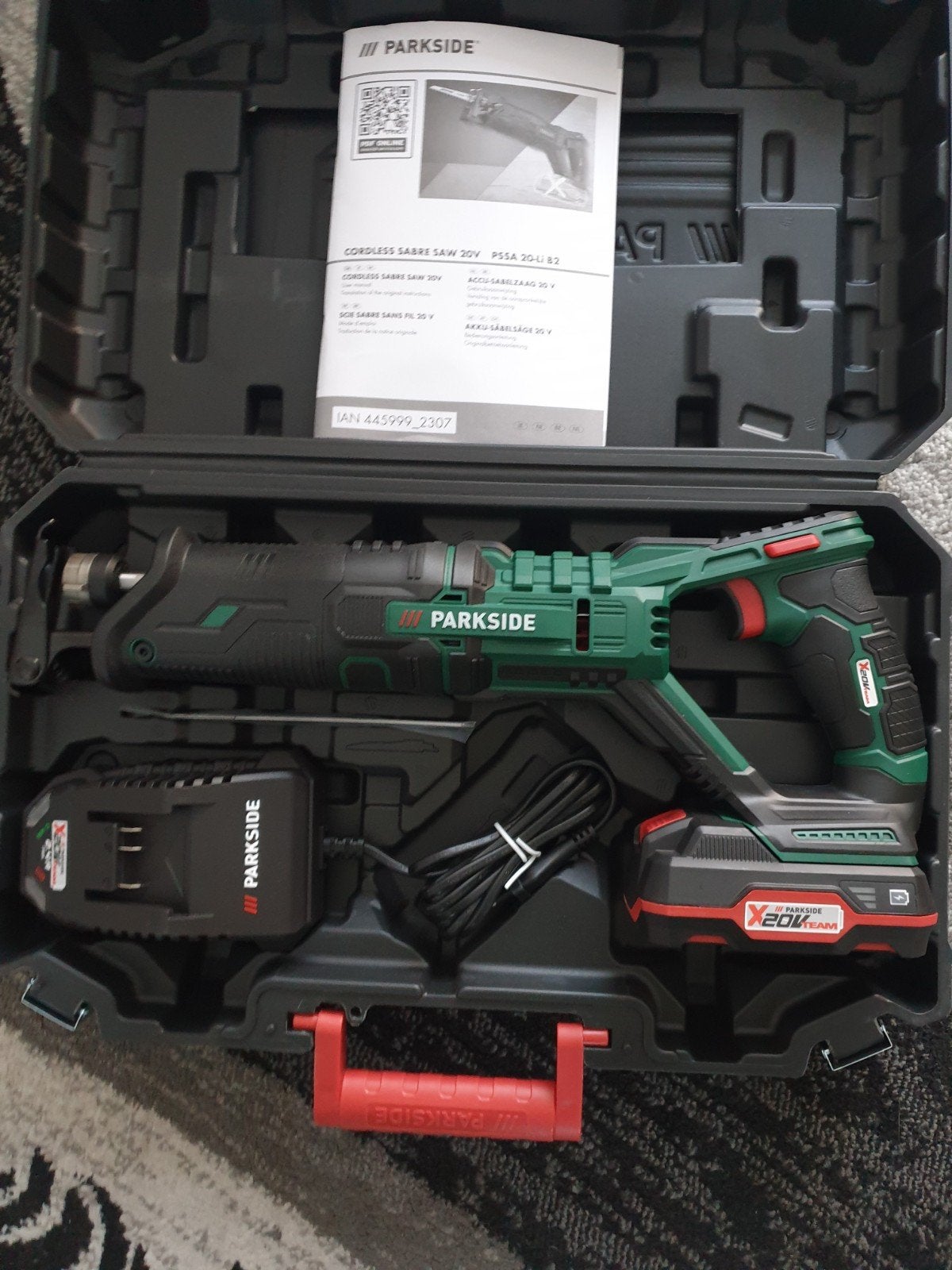 Parkside 20V accu reciprozaag, Ophalen, 70 mm of meer, Nieuw, 600 tot 1200 watt