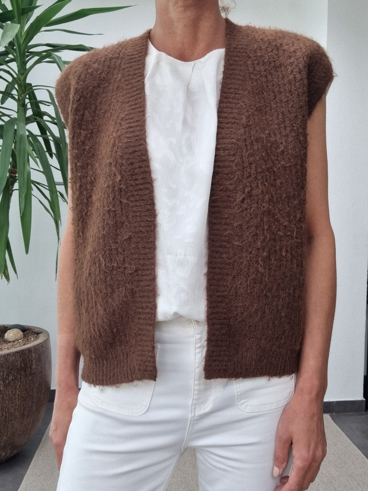 Geisha harig gilet / spencer – bruin, Ophalen of Verzenden, Nieuw, Bruin