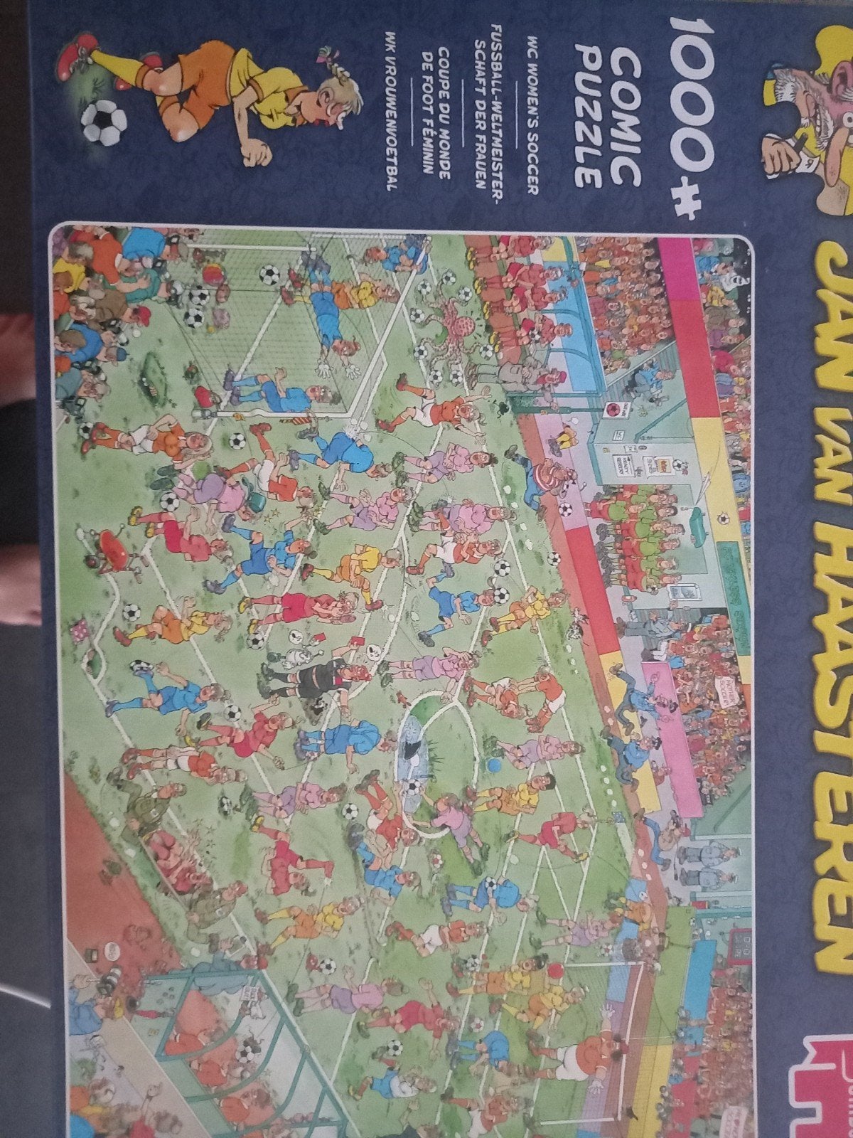 jan van haasteren wk vrouwenvoetbal, Hobby en Vrije tijd, Denksport en Puzzels, Ophalen, 500 t/m 1500 stukjes, Zo goed als nieuw